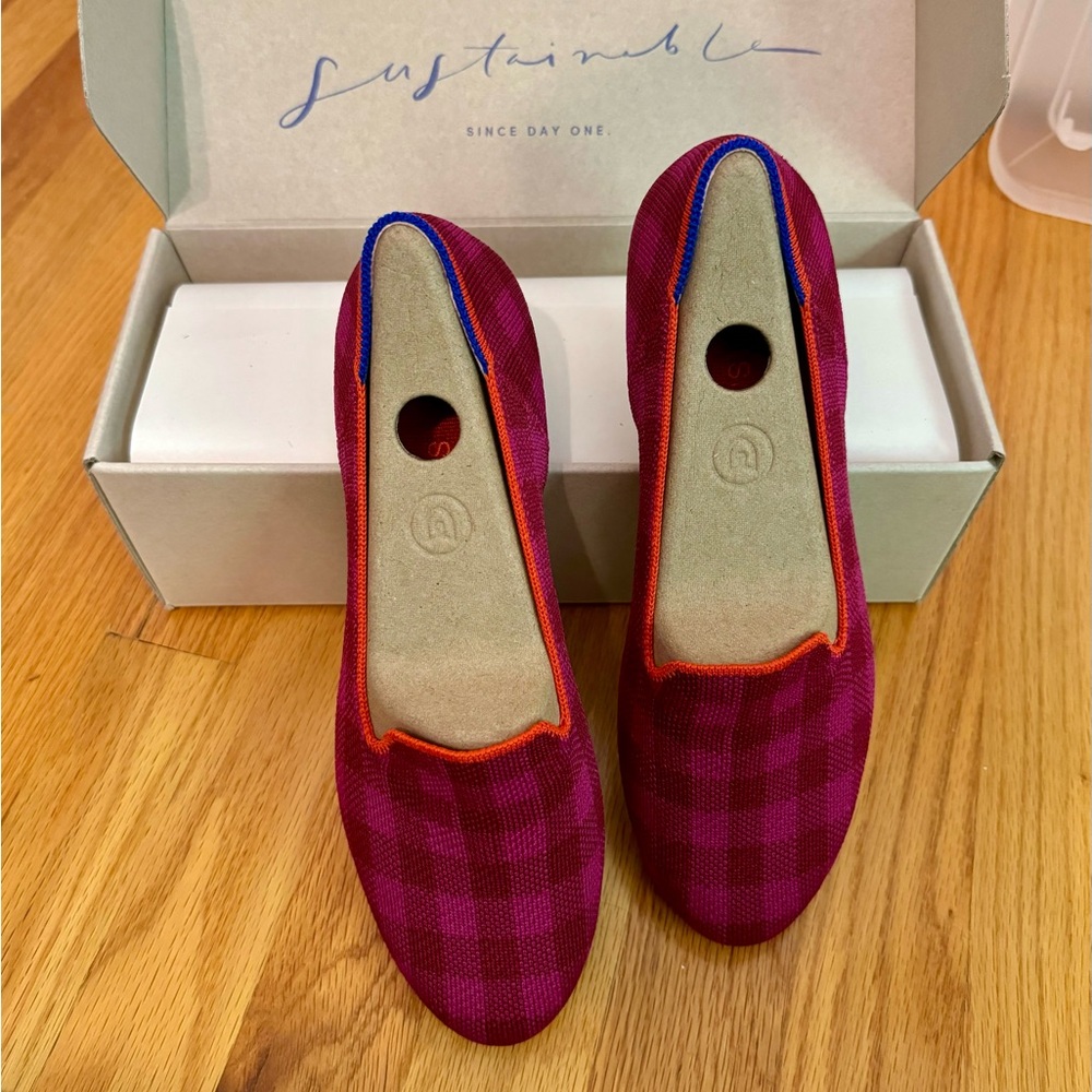 Rothy’s Cherry Gingham Loafer